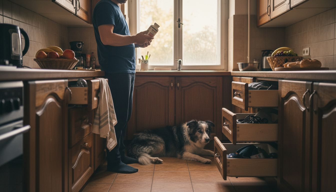 Majitel si pečlivě prochází složení svých multivitamínů.