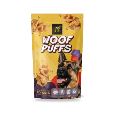 Woof Puffs : friandises en peau de porc séchée à l'air